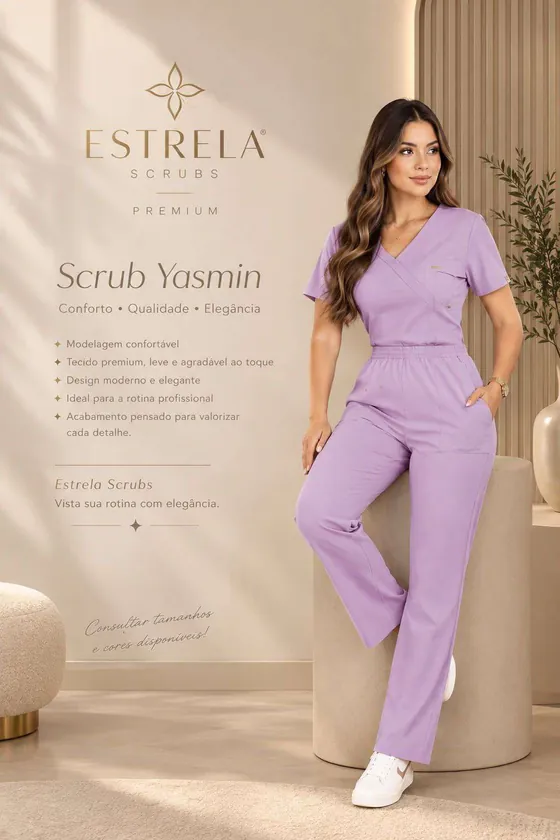 Scrub Yasmin na cor lilás