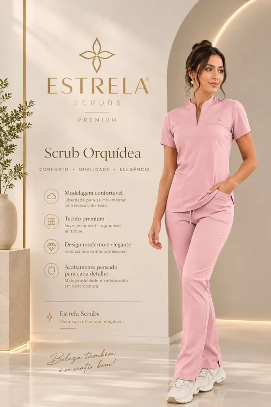 Scrub Orquídea na cor rosa