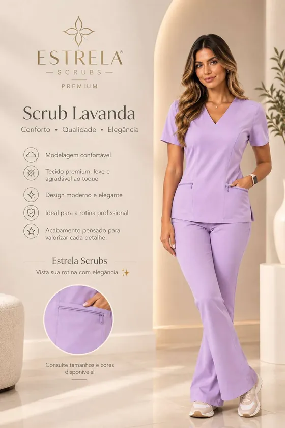 Scrub Lavanda na cor lilás